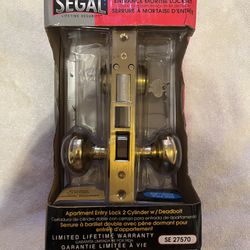 Segal SE 27570 Entrance Mortise Lockset, 2-1/2 inch Backset, Brass NEW
