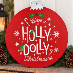 Dolly Parton Christmas Round Door Sign