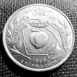 1999-P Georgia State Quarter Uncirculated From US Mint Roll.