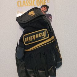 Franklin Sports MLB Classic One LT Baseball Batting Gloves - Black/Gold Adult SMALL 