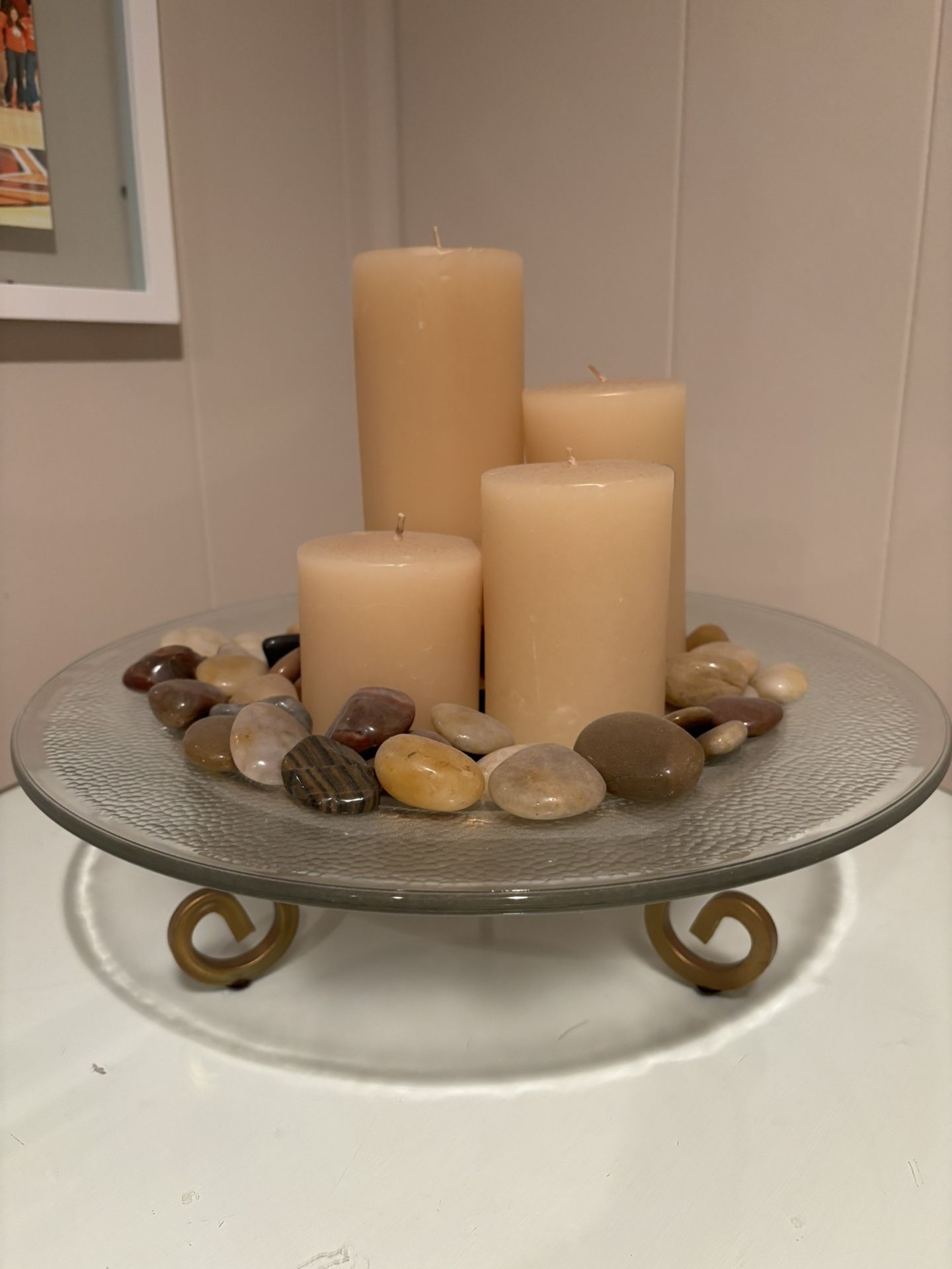 Candles With Rock Garden