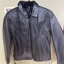 Women’s Black Leather Motorcycle Jacket