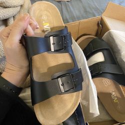 Two Strap Flat Cork Sandals Mens 