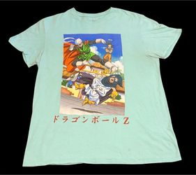 Dragon Ball Z Goku Piccolo Vegeta Graphic Men’s T-Shirt Large Turquoise DBZ