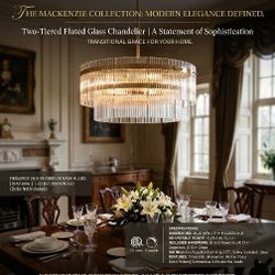 2 Tier Chandelier  Glass Panels