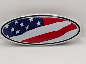 Chrome Oval 7" US American Flag Tailgate Emblem for Ford F-150 F-250 F350 Ranger