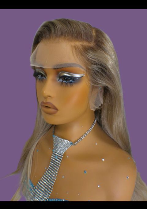 ✨ 20 in Super Natural Dark Ash Ombre Root Human Hair Lace Wig Make Offer!✨