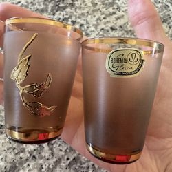 Set of 6 Bohemia Glan shot glasses from Czechoslovakia
