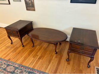 Queen Anne Style Coffee Table and Side Tables
