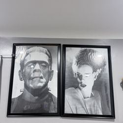 Frankenstein and bride Poster Frame