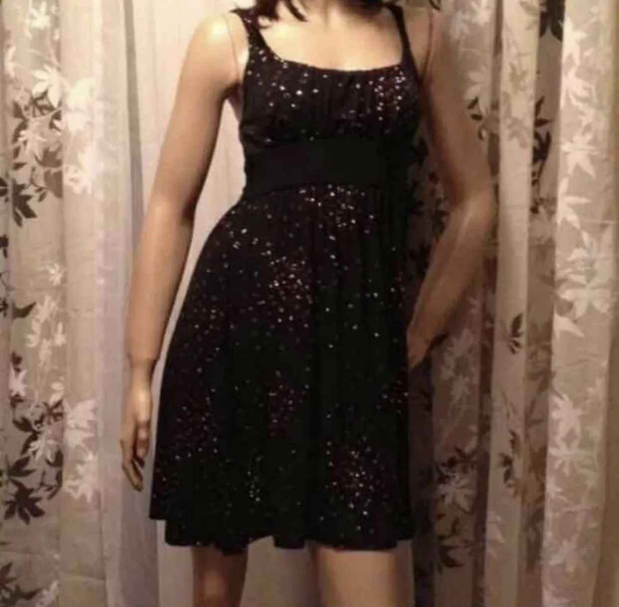 Black & Gold MIDI Knee Length Dress