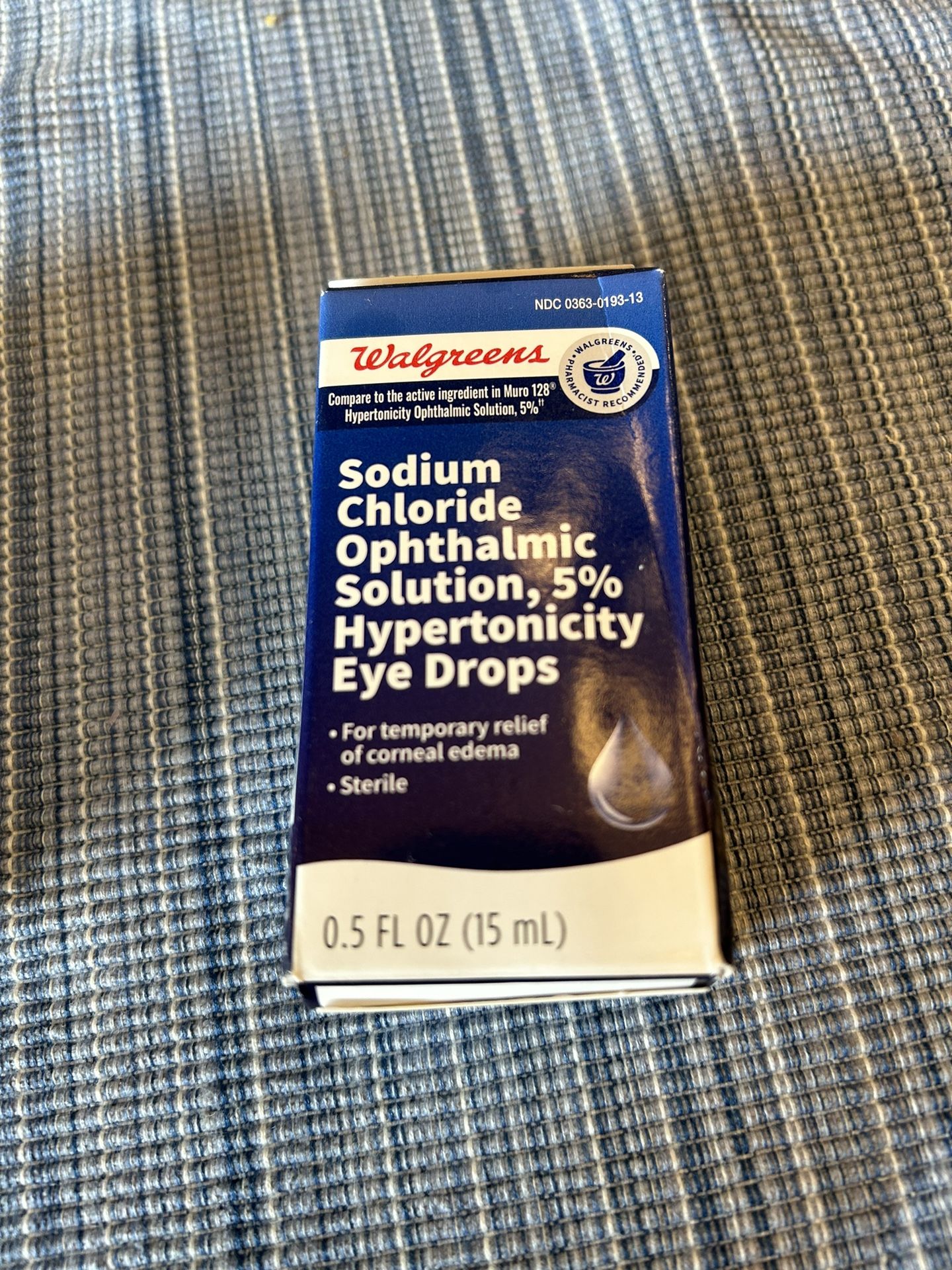 Walgreens Sodium Chloride Ophthalmic Solution, 5% Hypertonicity Eye Drops