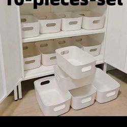 Store Shopped] 10 Piece Mini Multifunctional Storage Box Set, Durable Plastic Organizer For Cosmetics, Snacks, Kitchen, Bathroom, Dormitory, Storage B