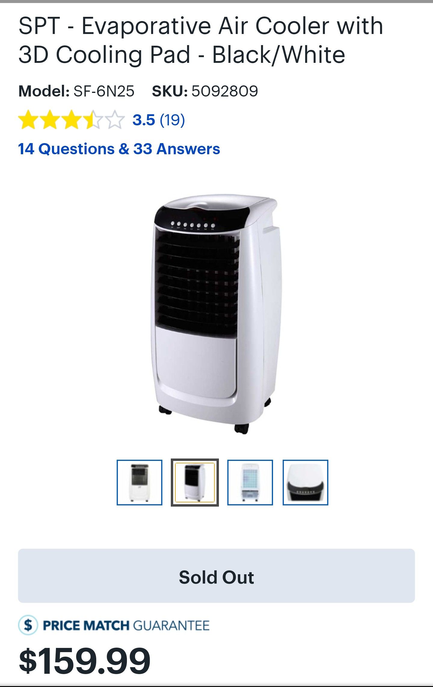 Water Fan Evaporative Air Cooler