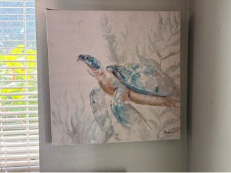 Canvas turtles prints two of them