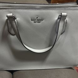 Like New Gray Kate Spade Purse With Optional Handle And Matching Wallet