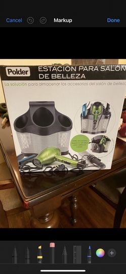 Polder Style Station Hair Supply Storage Salon Home Organization Black 