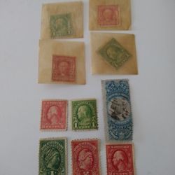Early 1900 Stamps George Washington Benjamin Franklin Internal Revenue
