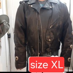 Motorcycle Leather Jacket XL $125 Dlls. 