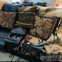 Two Person Reclining Medium Sized Sofa With Details 