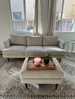 Living Spaces Sofa & Ottoman