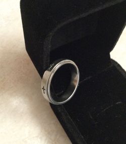 Ring - Band with Crosses, Size 11 1/2. (Stainless Steel)
