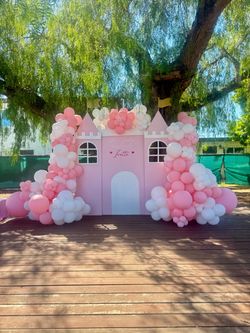 Princess castle wood backdrop