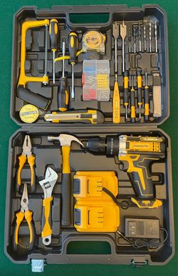 Cordless Drill with Case, Tools & Accessories 210 Pieces!  - NEW - Never Used