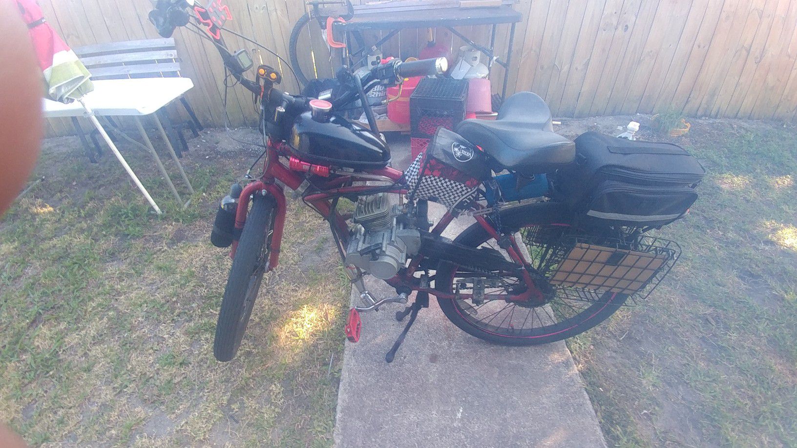 Newly repaired motorized bicycle