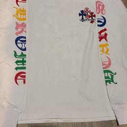 Chrome Hearts Multicolor Cross Graphic Long Sleeve Cotton T-Shirt White Men's M