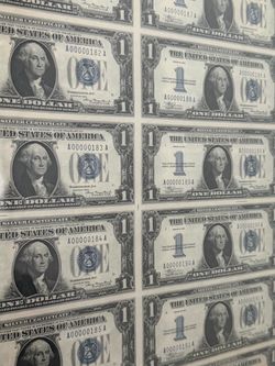 1934 silver certificate uncut sheet holy grail