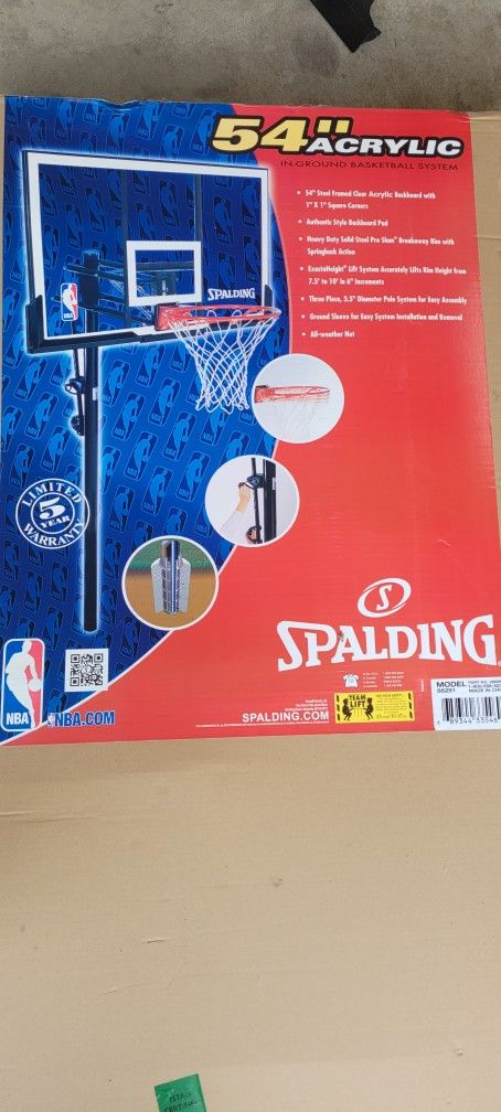 Spalding 54" Acrylic Backboard In-Ground Basketball Hoop