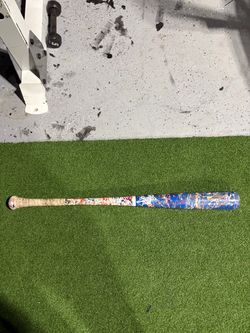 Custom Birch Stinger Wood Baseball Bat Blue Splatter