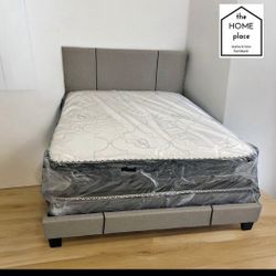 Brand New Queen Bed Frame With Mattress & Boxspring For Only $349 🚨 Ready For Delivery 🚚 