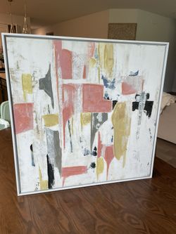 Fun Bright Abstract Wall Art 25”x25
