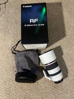 Canon RF 70-200mm F2.8 L IS USM camera lens.