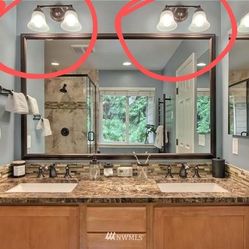 Brass Bathroom Vanity Light (x3)