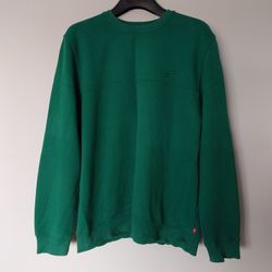 Izod Crew Neck Pullover Logo Sweatshirt Green Size M 
