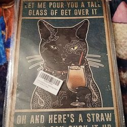 8×12 Cat Metal Tin Sign