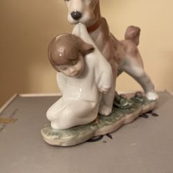Lladro Dog With Child Figurine #6556