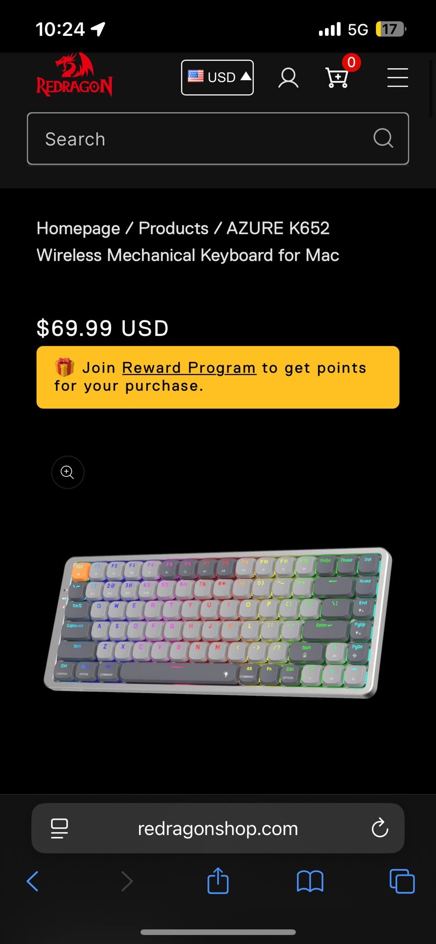 Red dragon Keyboard Wireless