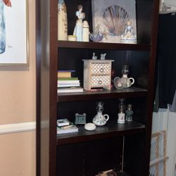 Dark wood bookshelf/display shelf – $45 OBO