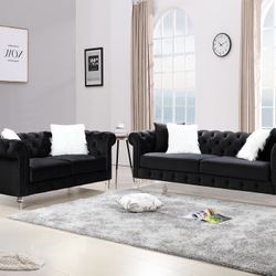 Sofa Love Seat Velvet Set