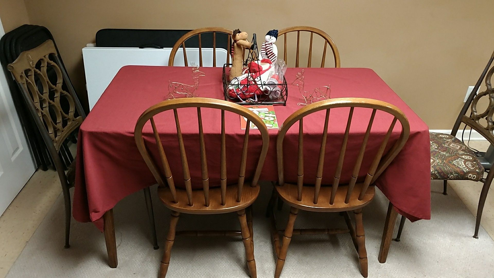 Solid oak drop-leaf dinette set