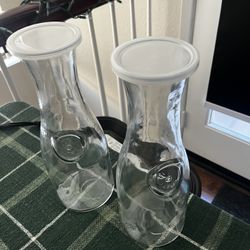 Glass Carafes With Lid  (2)