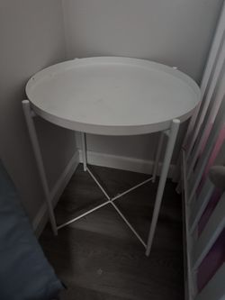 Set Of Two White Round Tables