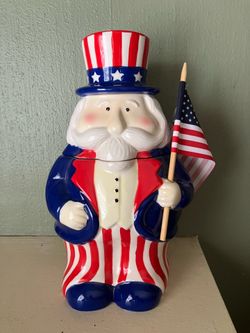 Pier 1 patriotic Uncle Sam cookie jar