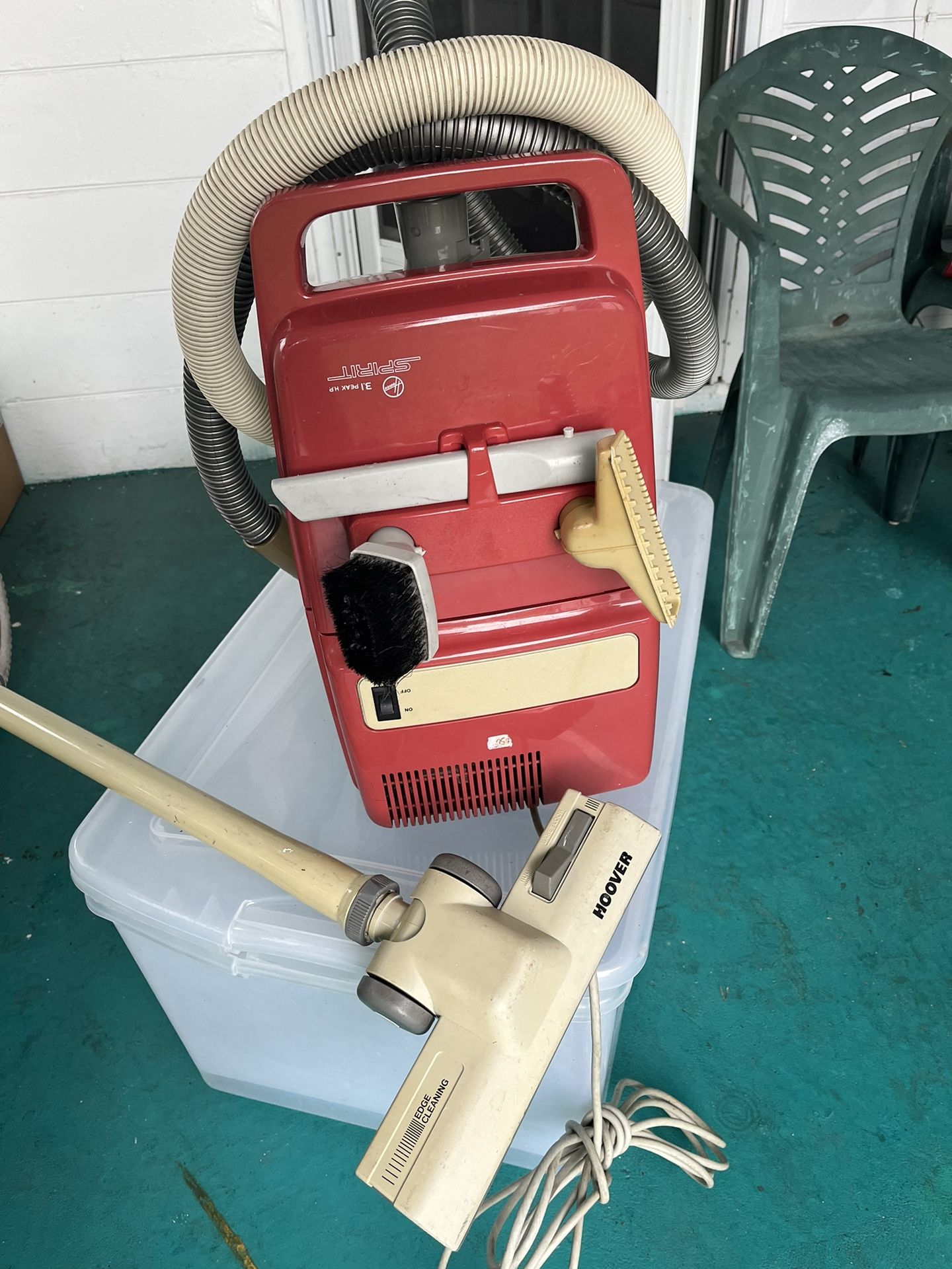 Vintage Hoover Canister Vacuum With Accessories