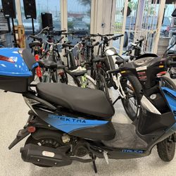 Italica Spektra 50cc gas scooter in blue ~ 2024 Model