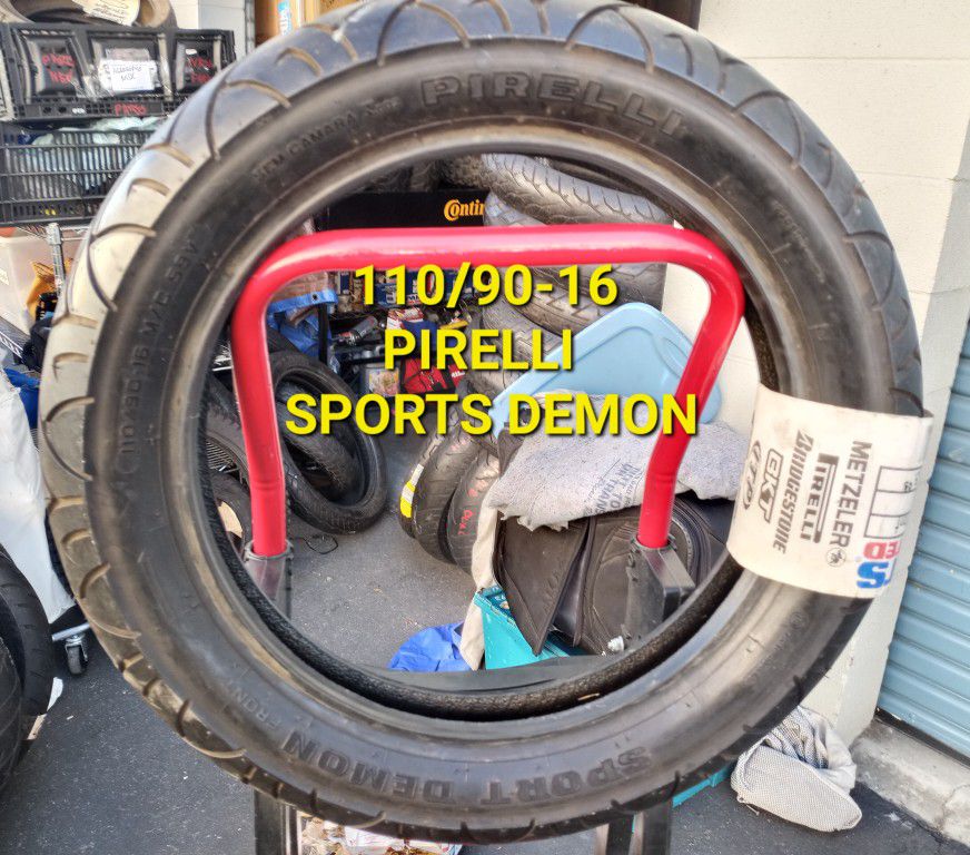 110/90-16 PIRELLI SPORTS DEMON MOTORCYCLE TIRE What you see is what you get